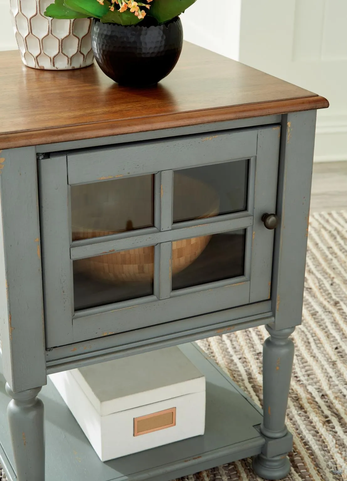 MIRIMYN ACCENT CABINET GRAY/BROWN SIGNATURE DESIGN