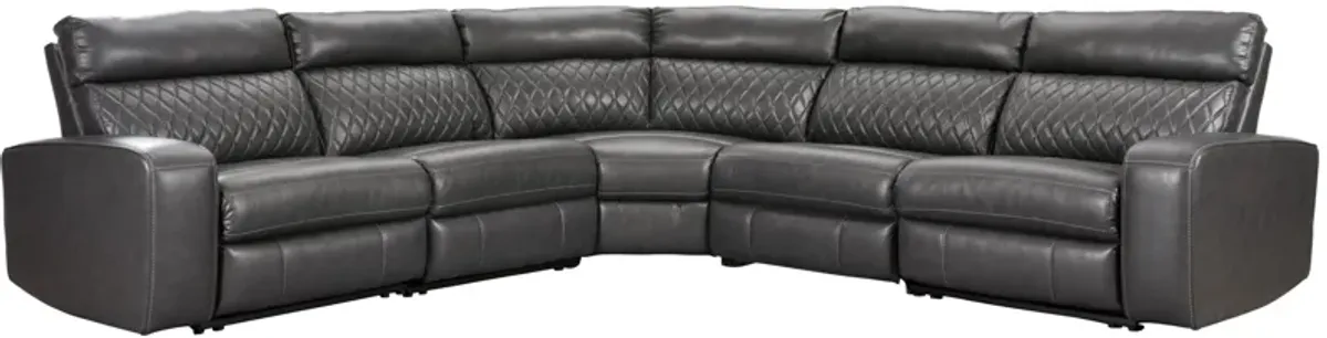 Ashley Samperstone 5-Piece Gray Power Reclining Sectional