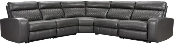 Ashley Samperstone 5-Piece Gray Power Reclining Sectional