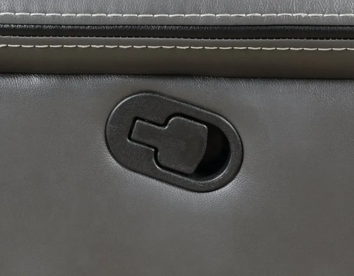 Steve Silver Isabella Grey Leather Reclining Console Loveseat