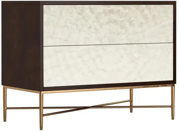 Bernhardt Adagio Nightstand with 2 Touch-To-Open Drawers & Capiz Shell Drawer Fronts