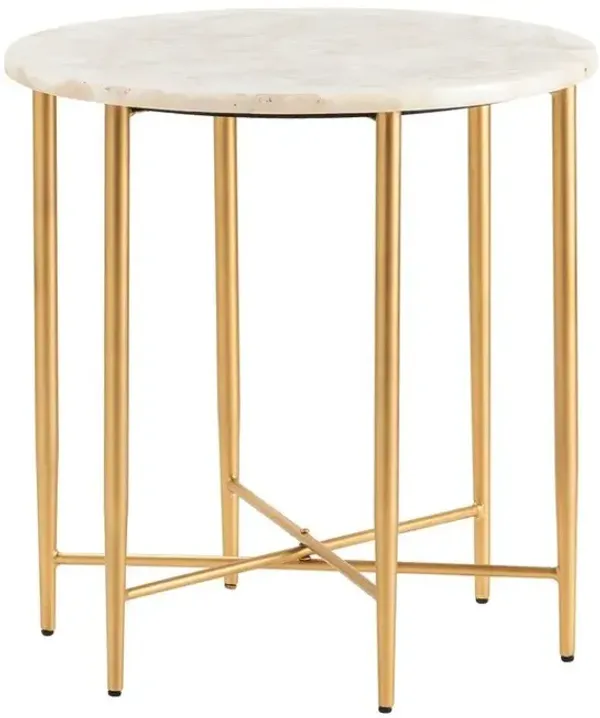 Crestview Katherine White Round Accent Table