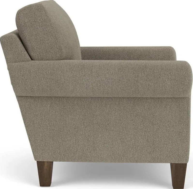 SOUTH HAVEN GRAY DOVE ROLLED ARM CHAIR WITH SQUARE LEGS