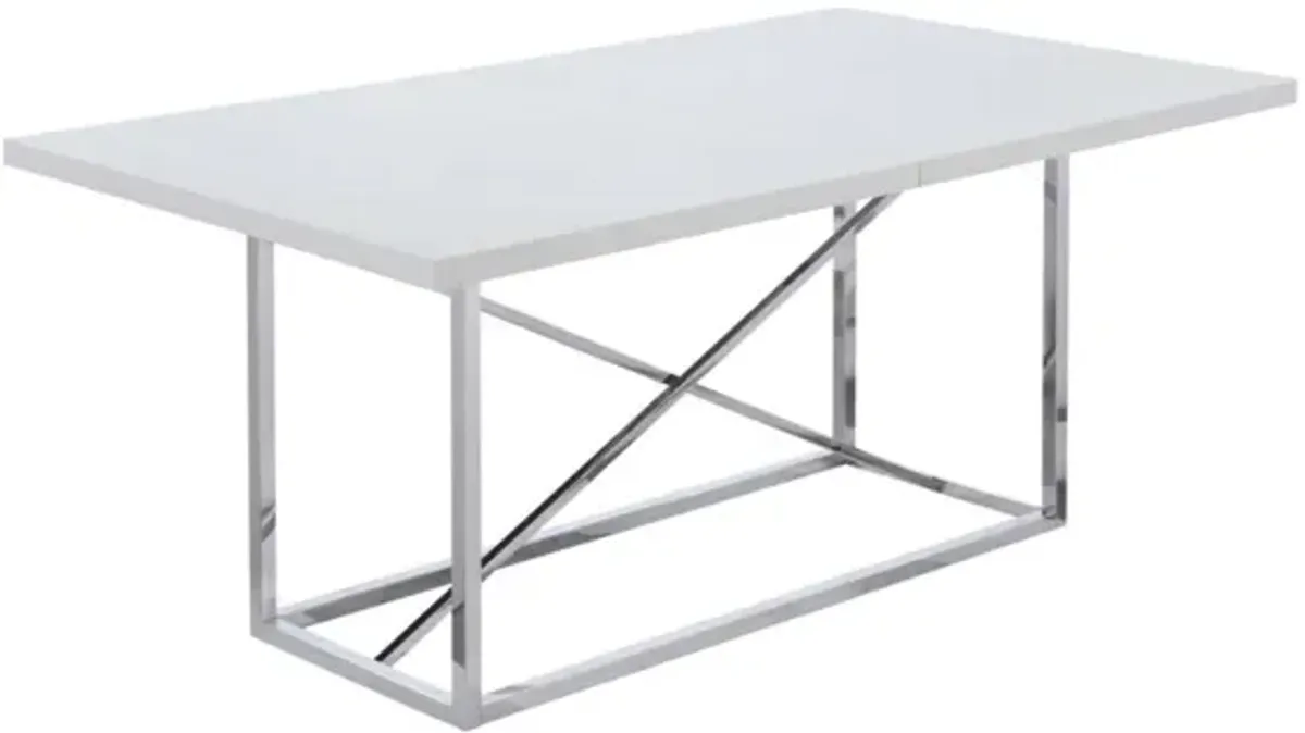 Chintaly Kendall Contemporary Extendable Gray Dining Table with Steel Frame