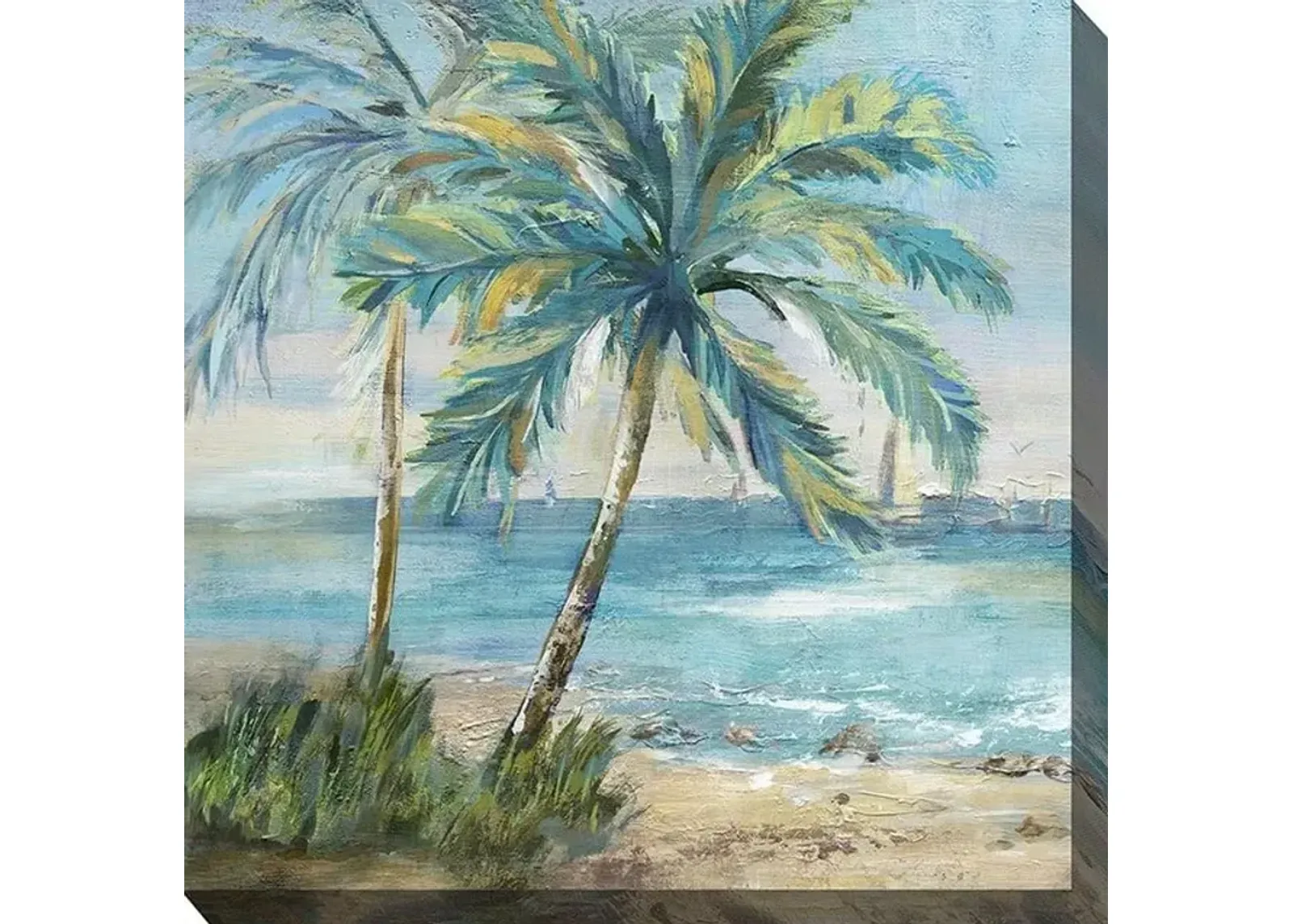 West of The Wind Coastal Palms 24X24 All Season Outdoor Canvas Art