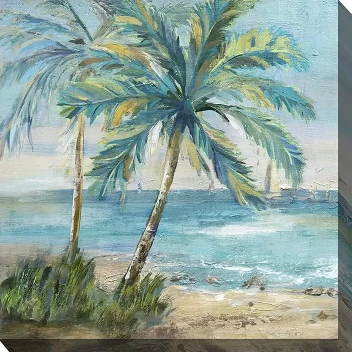 West of The Wind Coastal Palms 24X24 All Season Outdoor Canvas Art