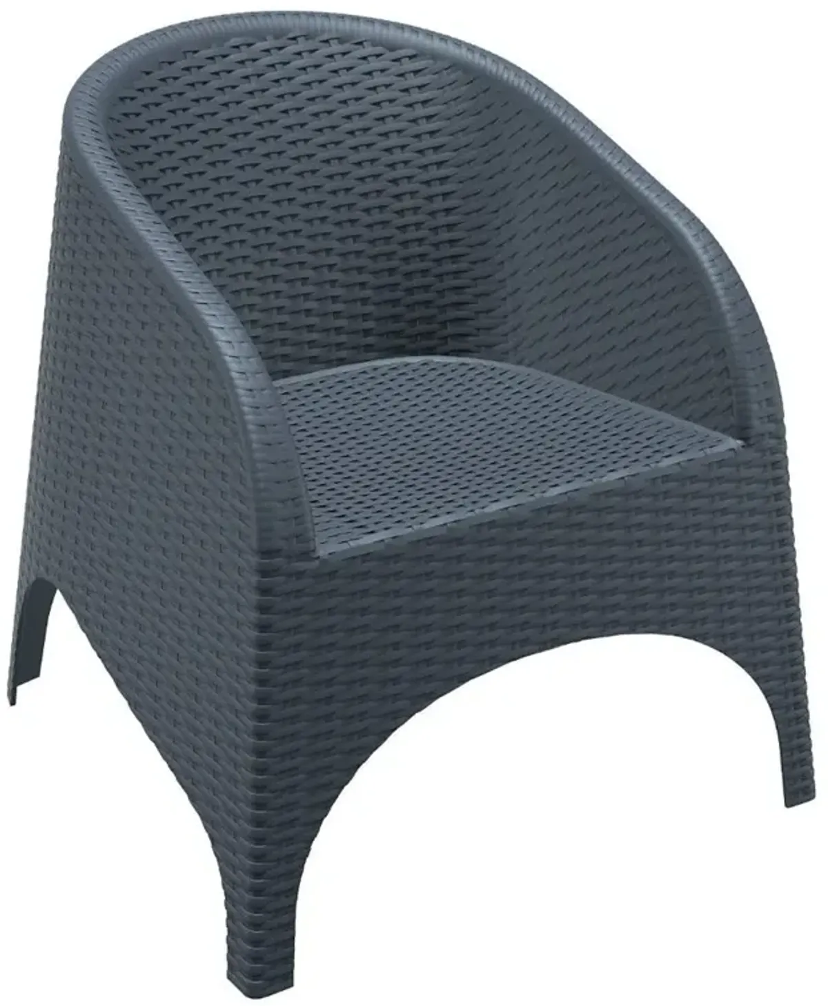 Compamia Aruba Resin Wickerlook Lounge Chair Dark Gray