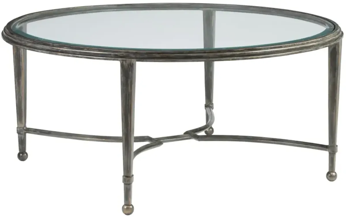 Artistica Home by Lexington Metal Designs Sangiovese 42 Inch Round Metal Cocktail Table Iron Gray