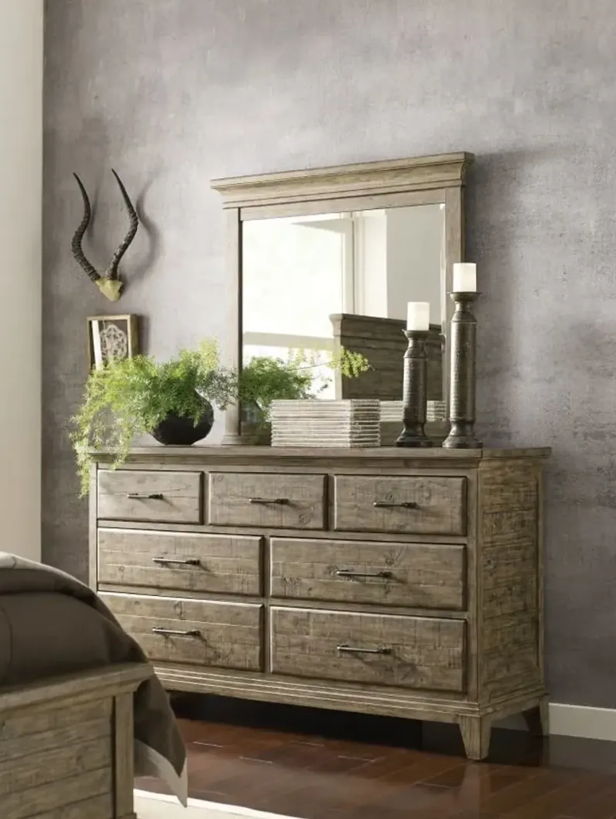 Kincaid Plank Road Farmstead 7-Drawer Dresser in Stone