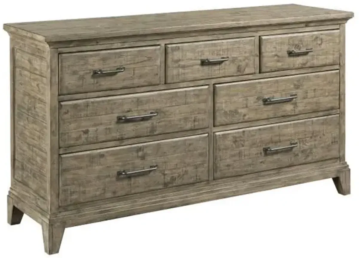 Kincaid Plank Road Farmstead 7-Drawer Dresser in Stone