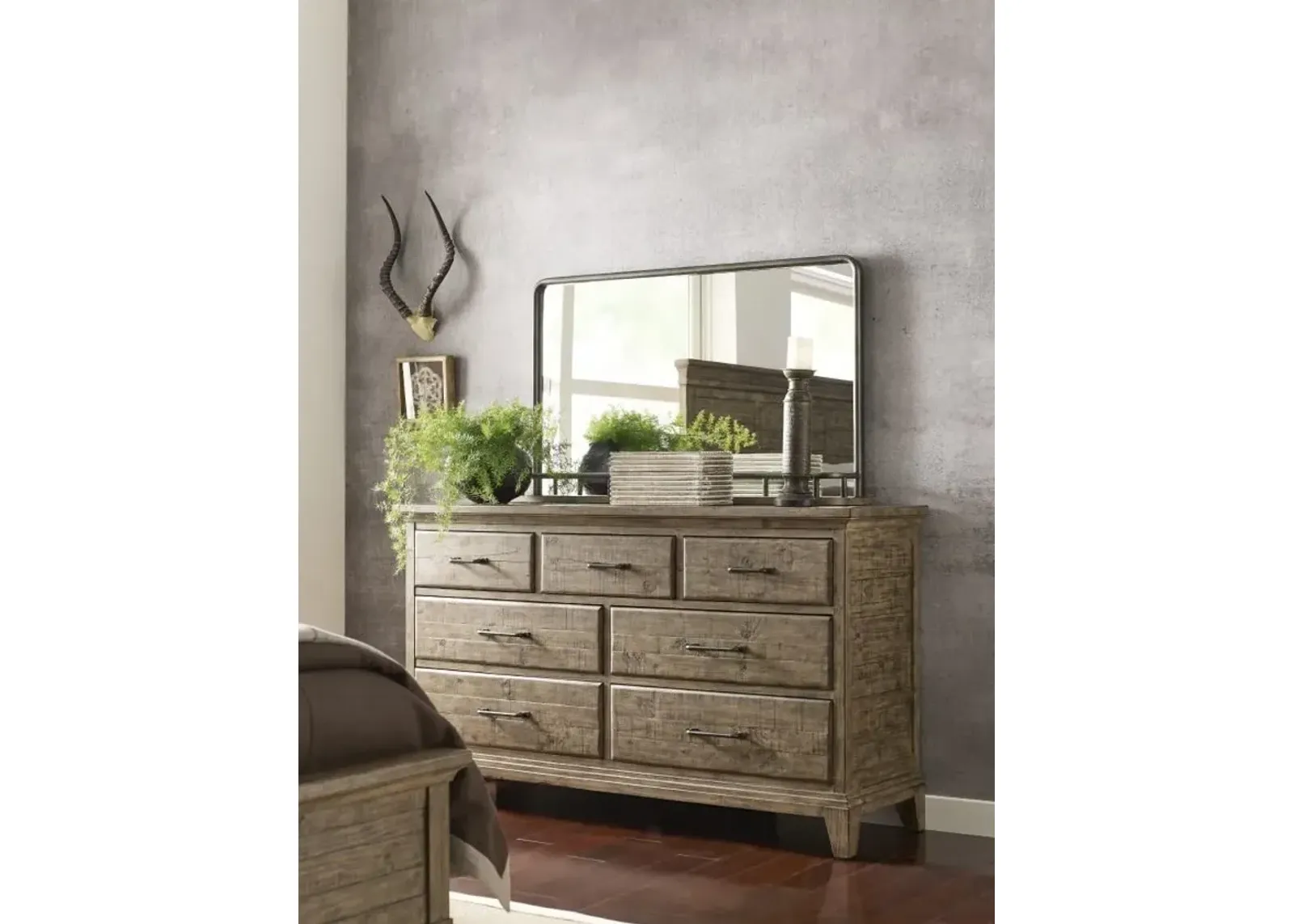 Kincaid Plank Road Farmstead 7-Drawer Dresser in Stone