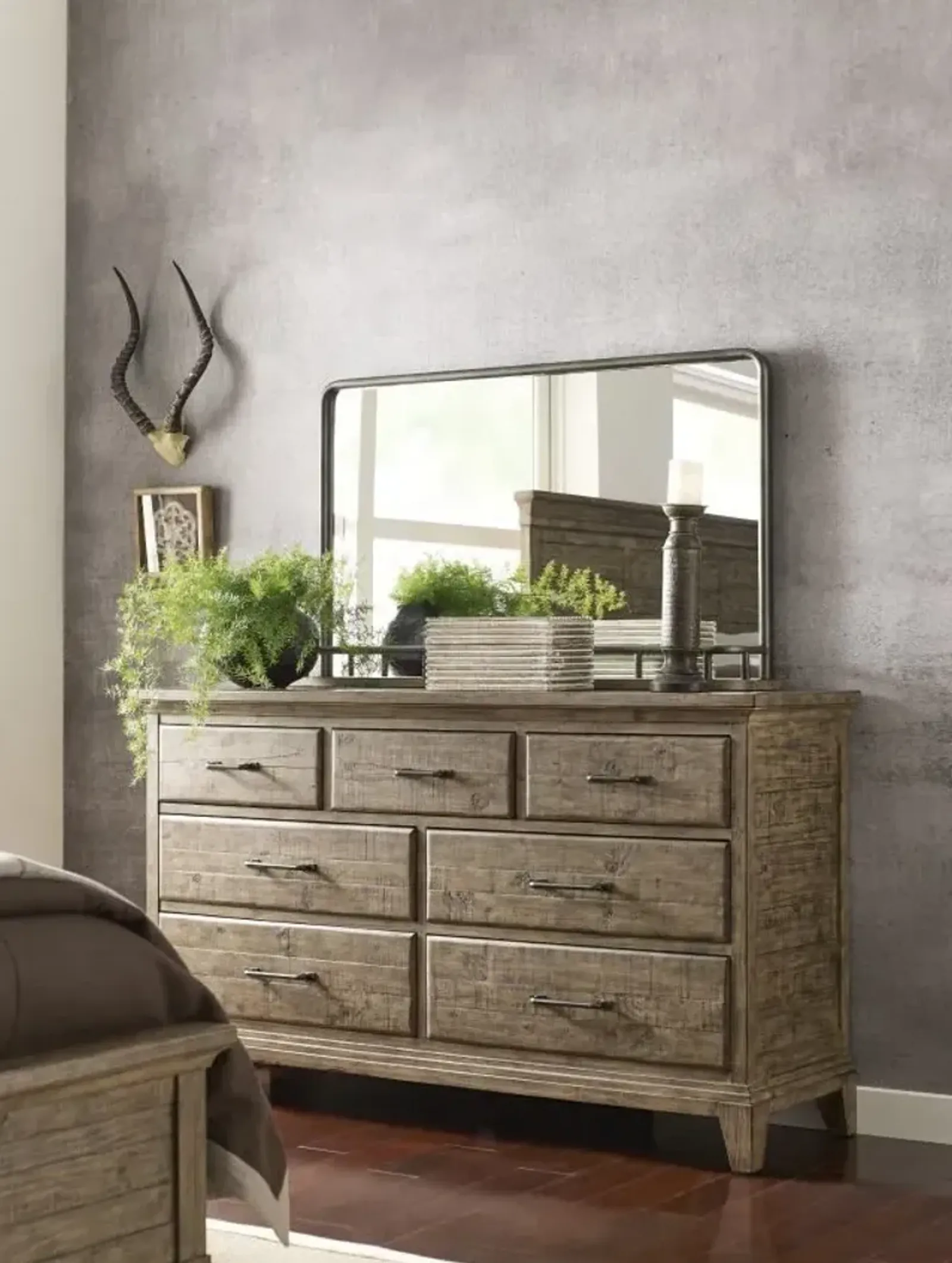 Kincaid Plank Road Farmstead 7-Drawer Dresser in Stone