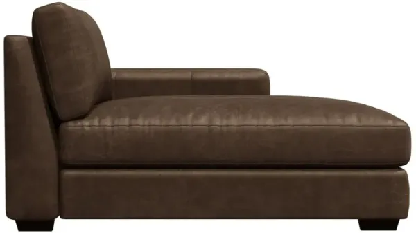 Bernhardt Dawkins Brown Leather Chaise