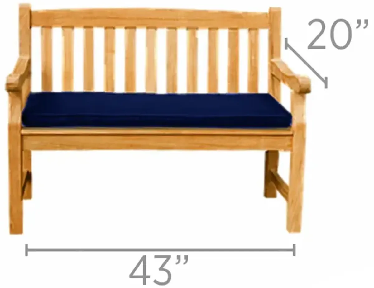 Royal Teak Two-Seater Outdoor Navy Cushion