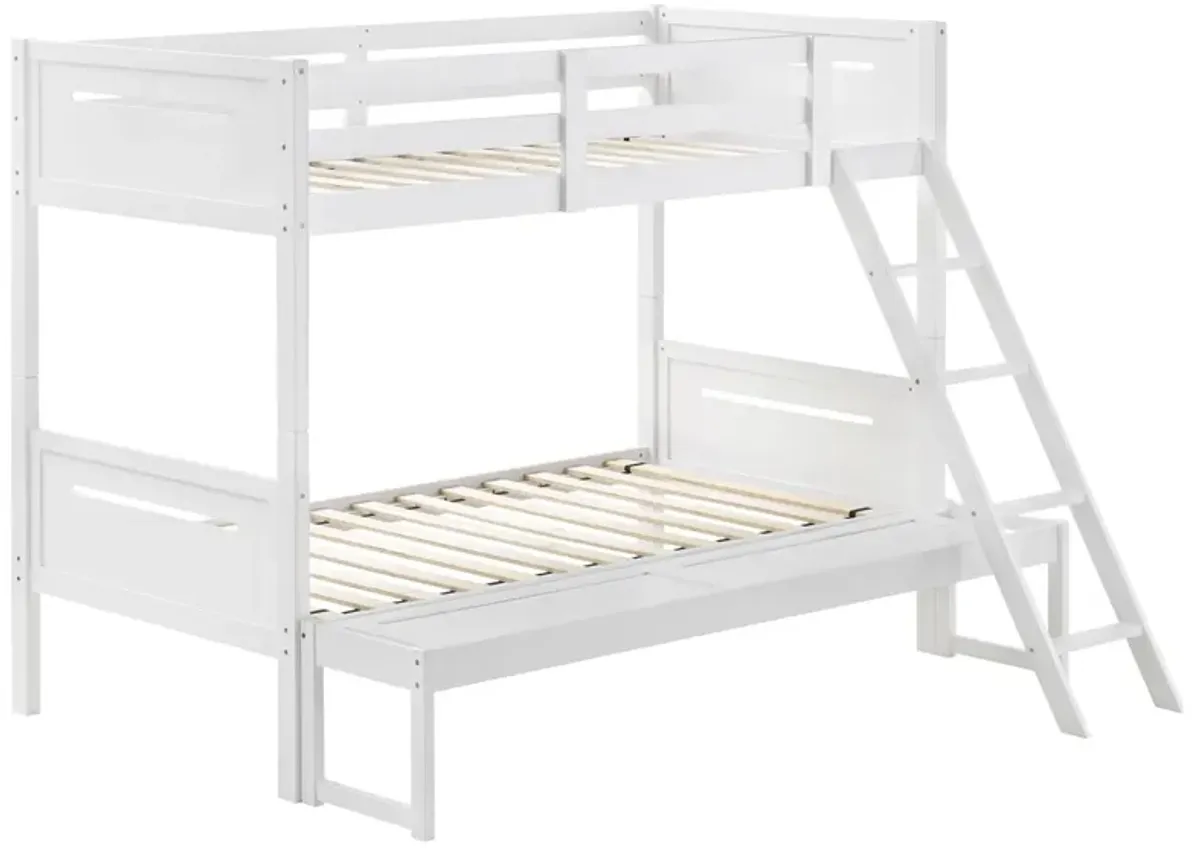 Coaster Littleton Wood Twin Over Full Bunk Bed White