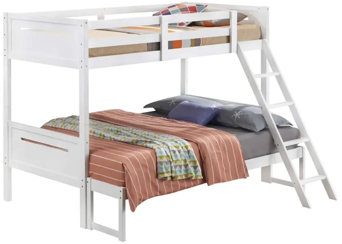 Coaster Littleton Wood Twin Over Full Bunk Bed White