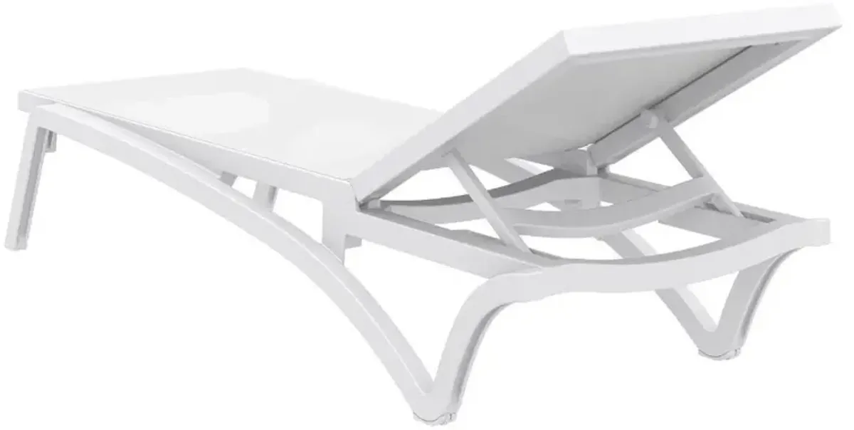 Compamia Pacific Sling Chaise Lounge Chair White Frame White Sling