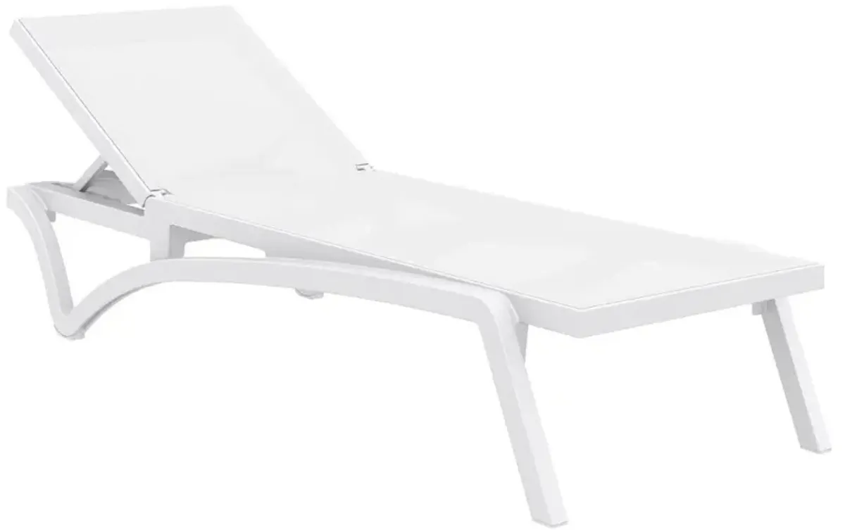 Compamia Pacific Sling Chaise Lounge Chair White Frame White Sling