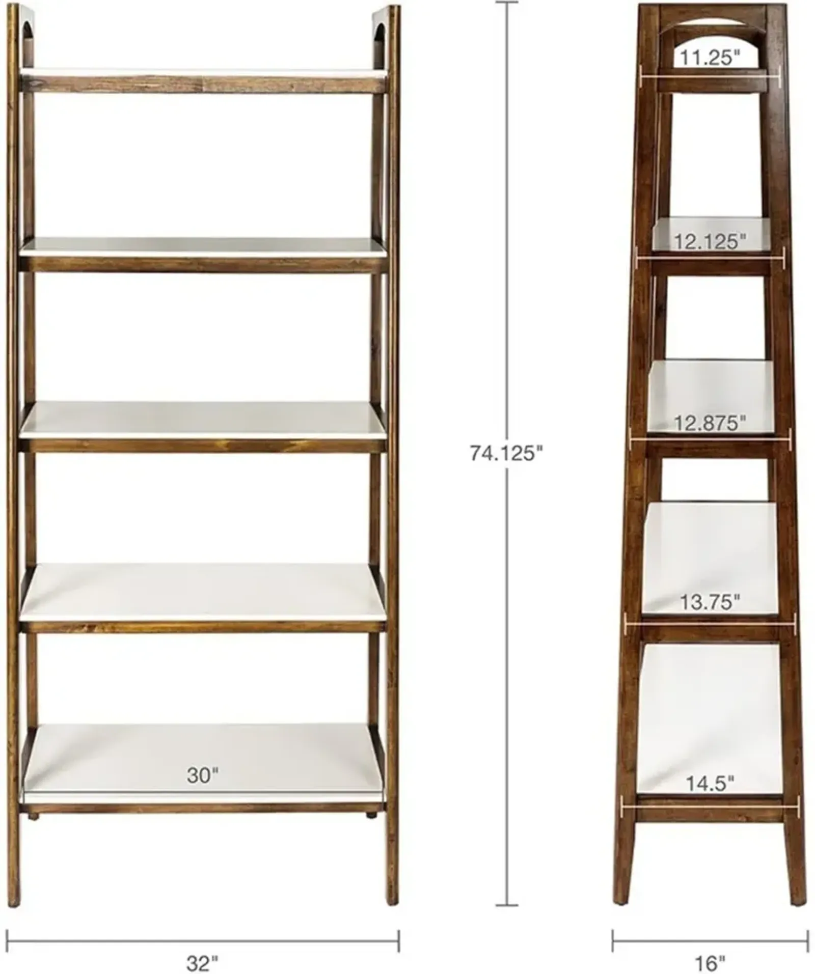 Olliix Madison Park Off-White/Pecan Parker Shelf / Bookcase