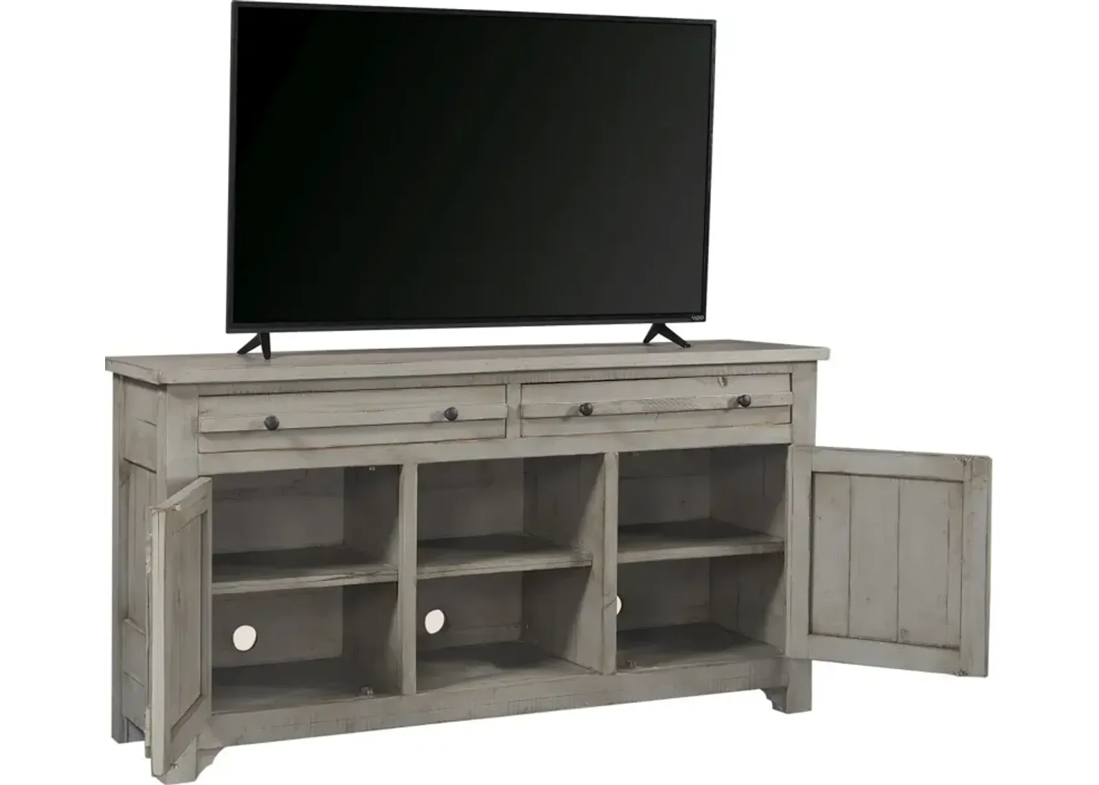 Aspenhome Reeds Farm Weathered Grey 66 Inch TV Stand Console