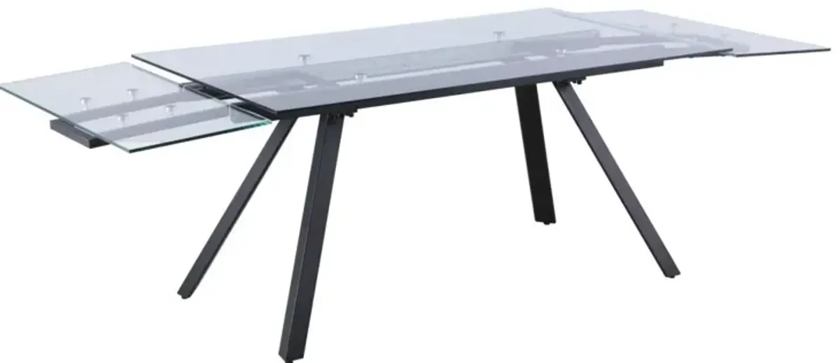 Chintaly Aida Contemporary Dining Table with Extendable Glass Top