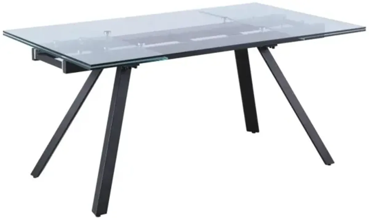 Chintaly Aida Contemporary Dining Table with Extendable Glass Top