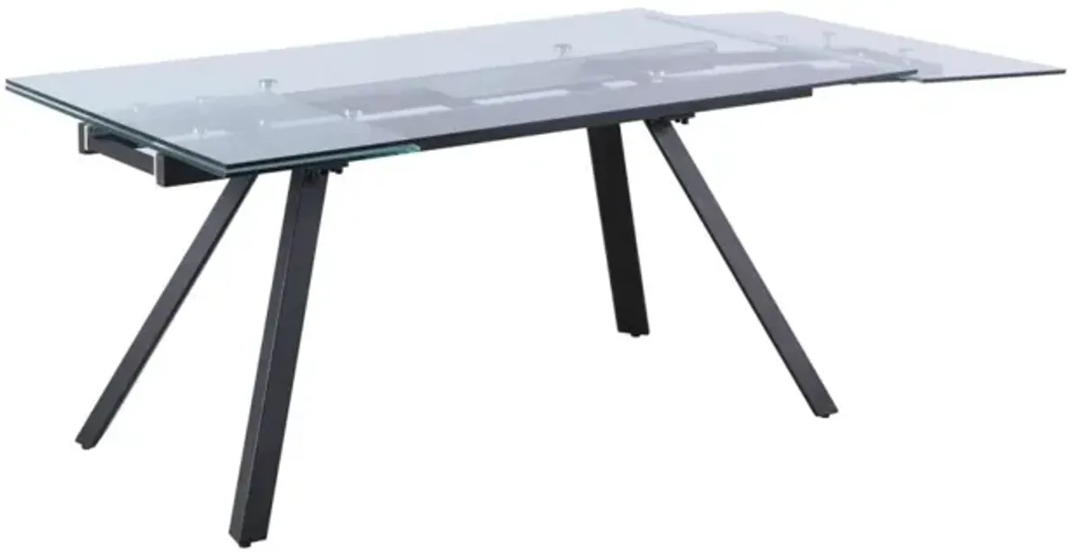 Chintaly Aida Contemporary Dining Table with Extendable Glass Top