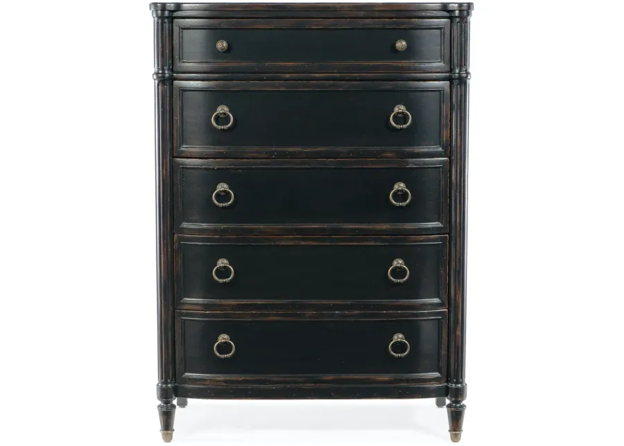 CHARLESTON BLACK FIVE DRAWER CHEST