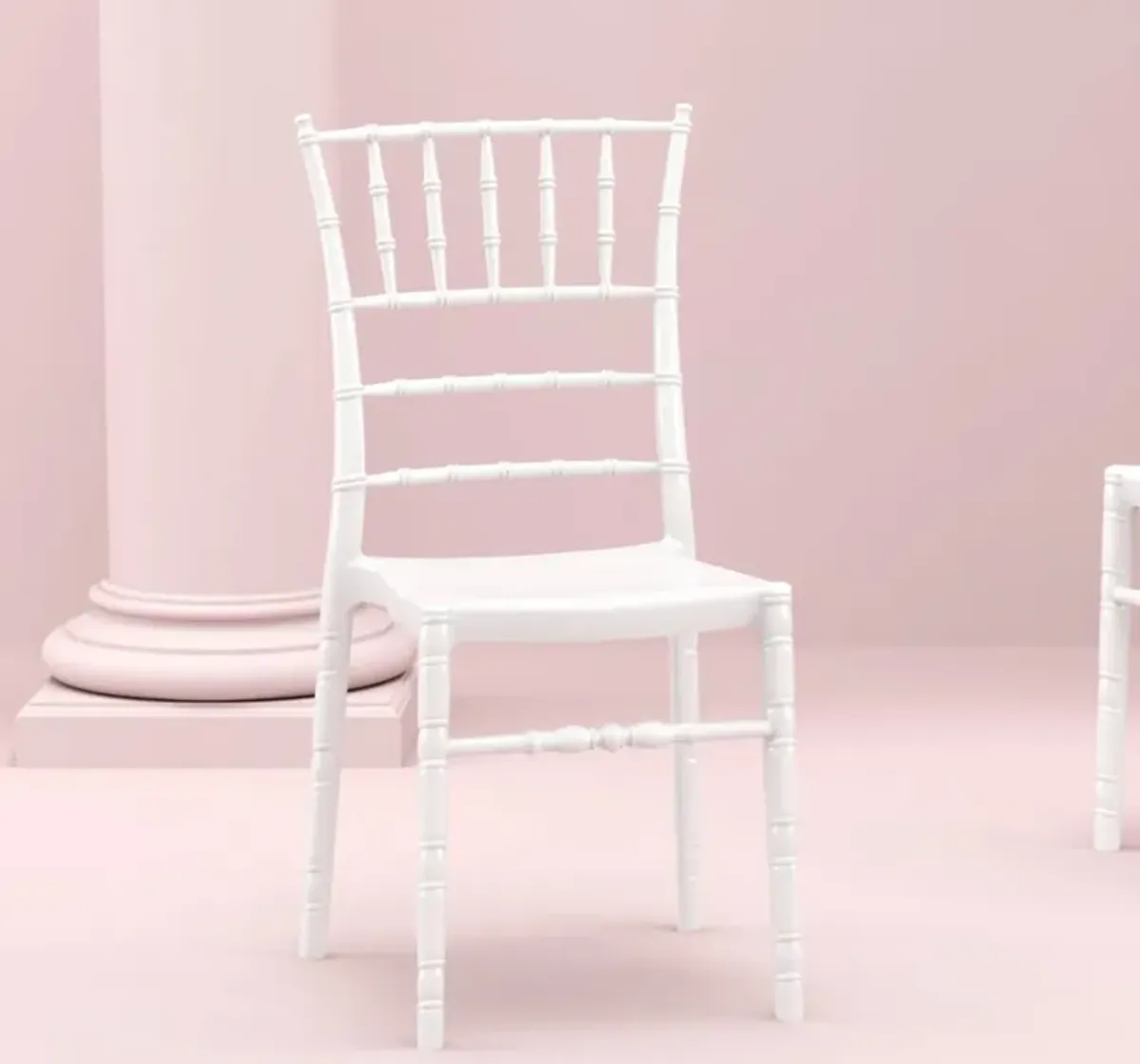 Chiavari Polycarbonate Dining Chair Glossy White