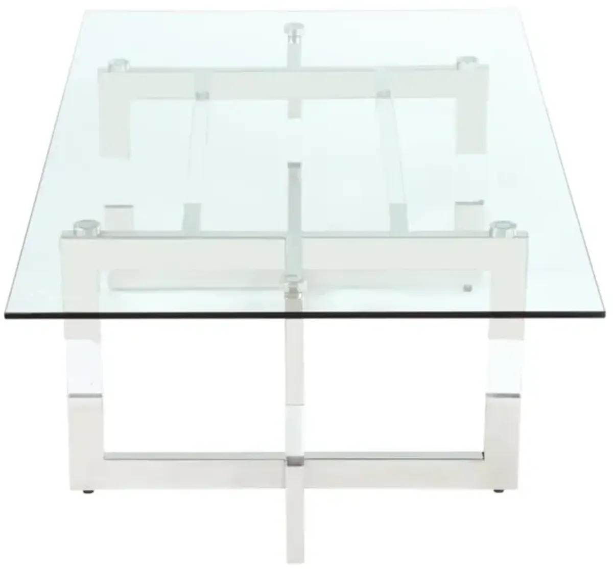 YASMIN CONTEMPORARY GLASS COCKTAIL TABLE WITH ACRYLIC FLOATING BASE