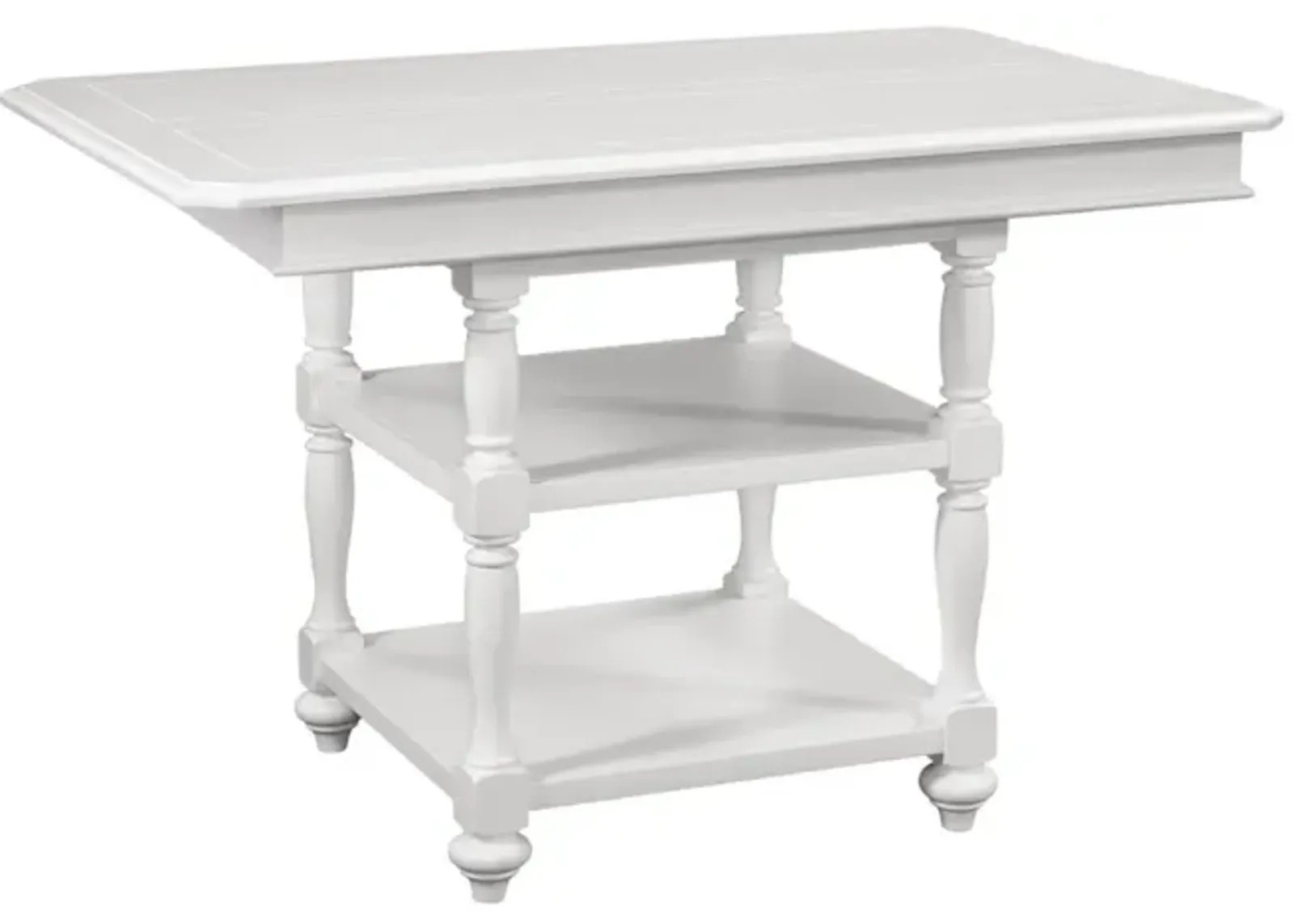 American Woodcrafters Cottage Traditions Gathering Height Table with 18 Inch Leaf Clean White Cottage Finish