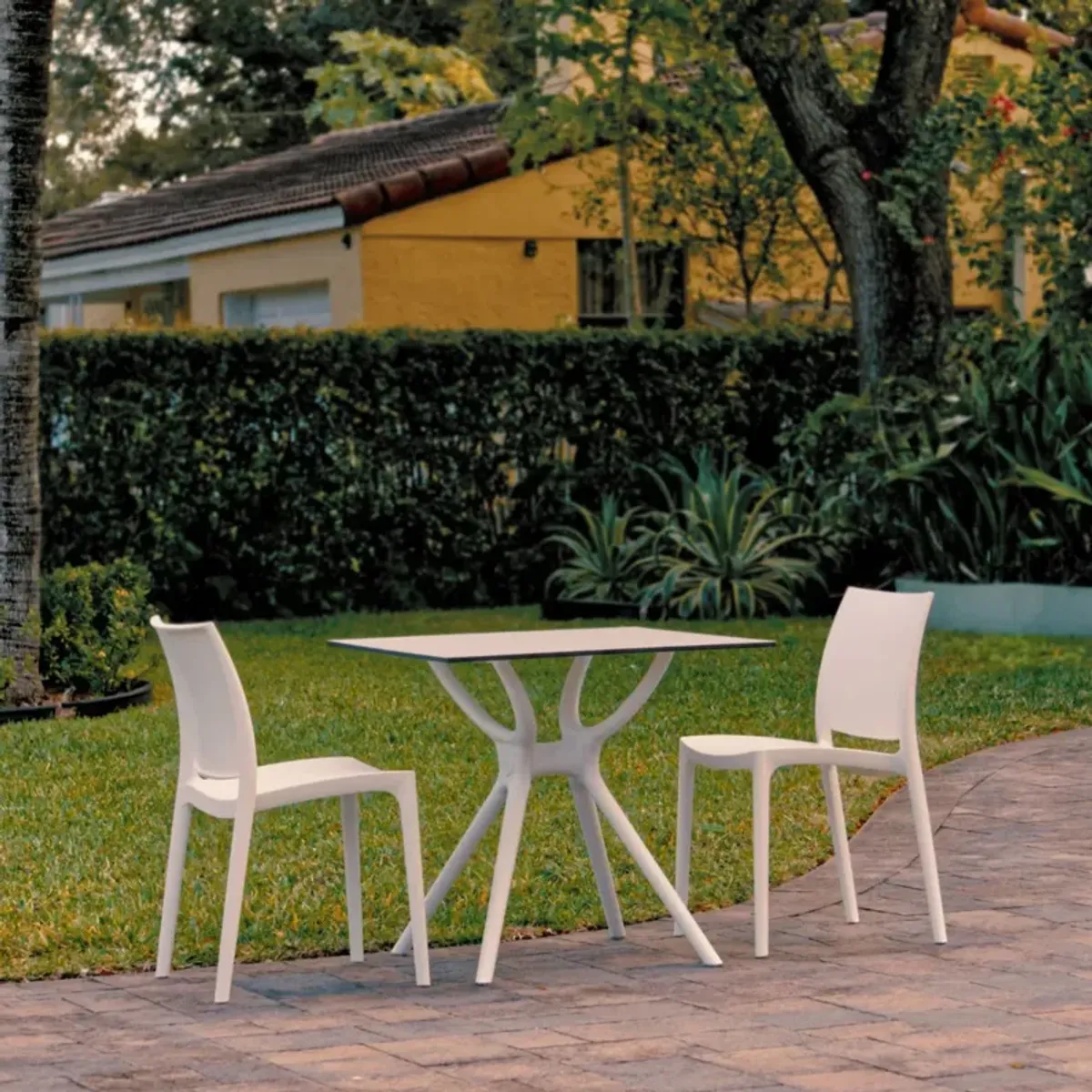 Compamia Maya Dining Set with 2 Chairs White