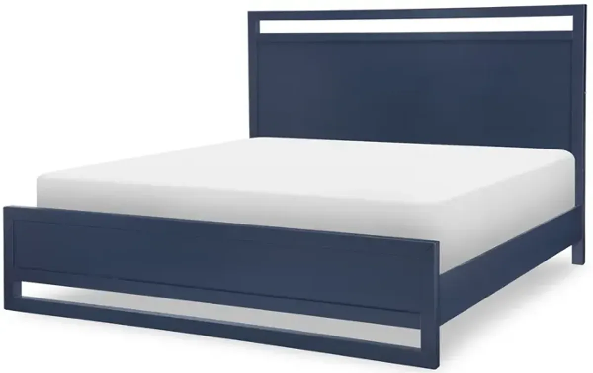 Legacy Classic Complete Panel Bed King Blue Finish Summerland Inkwell