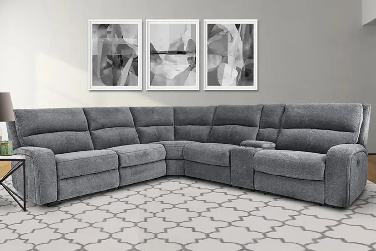 Parker House Polaris Collection 6-Piece Sectional in Bizmark Grey Color