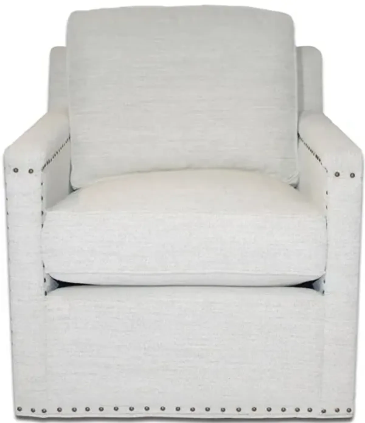 MERCER SWIVEL ACCENT CHAIR IN COKA LATTE FABRIC