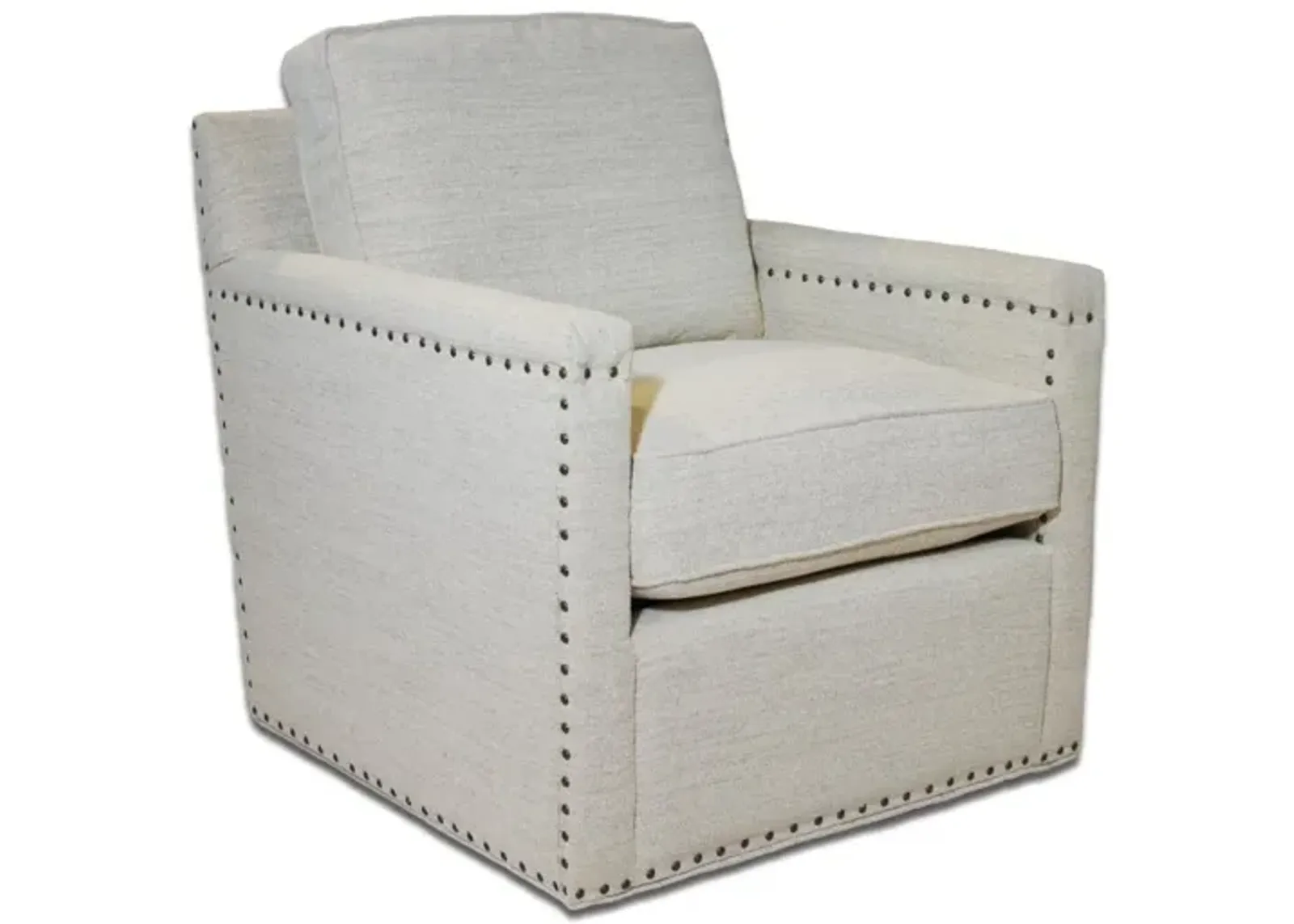 MERCER SWIVEL ACCENT CHAIR IN COKA LATTE FABRIC