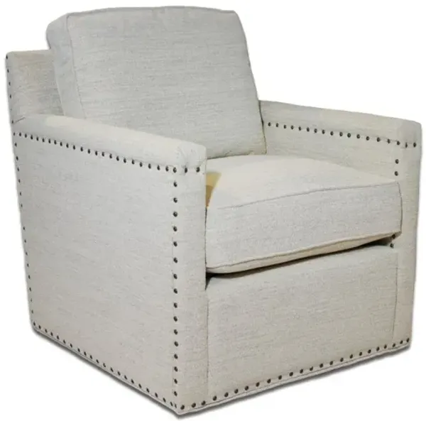 Noble Furniture Mercer Swivel Accent Chair in Coka Latte Fabric