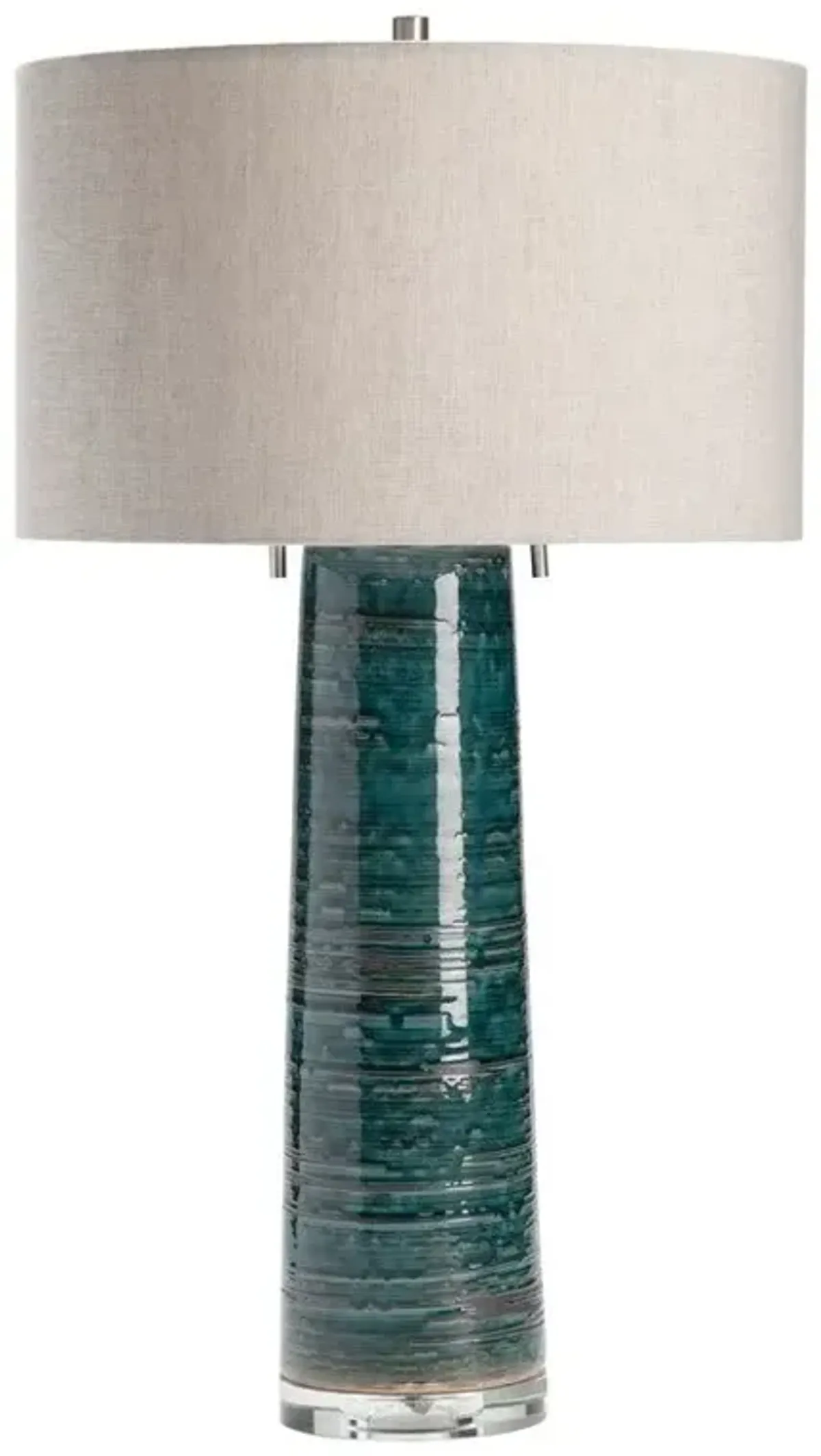 Crestview Malachite Blue-Green/White Table Lamp