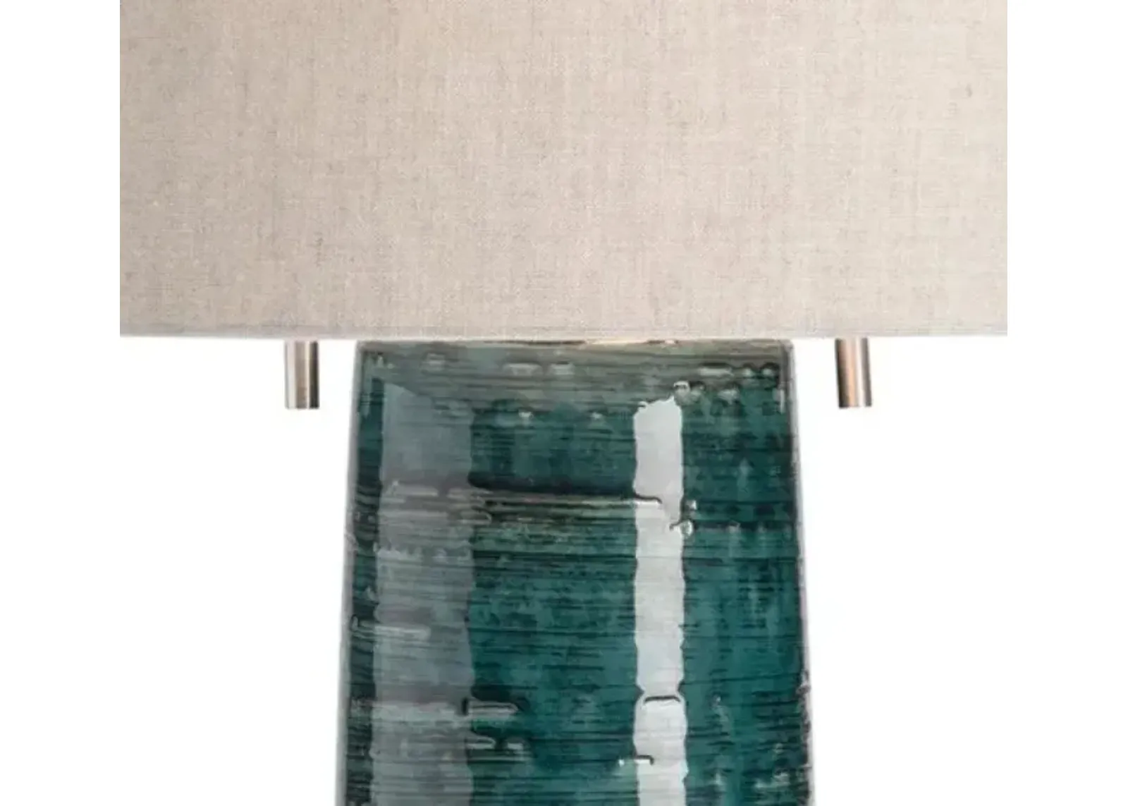 Crestview Malachite Blue-Green/White Table Lamp