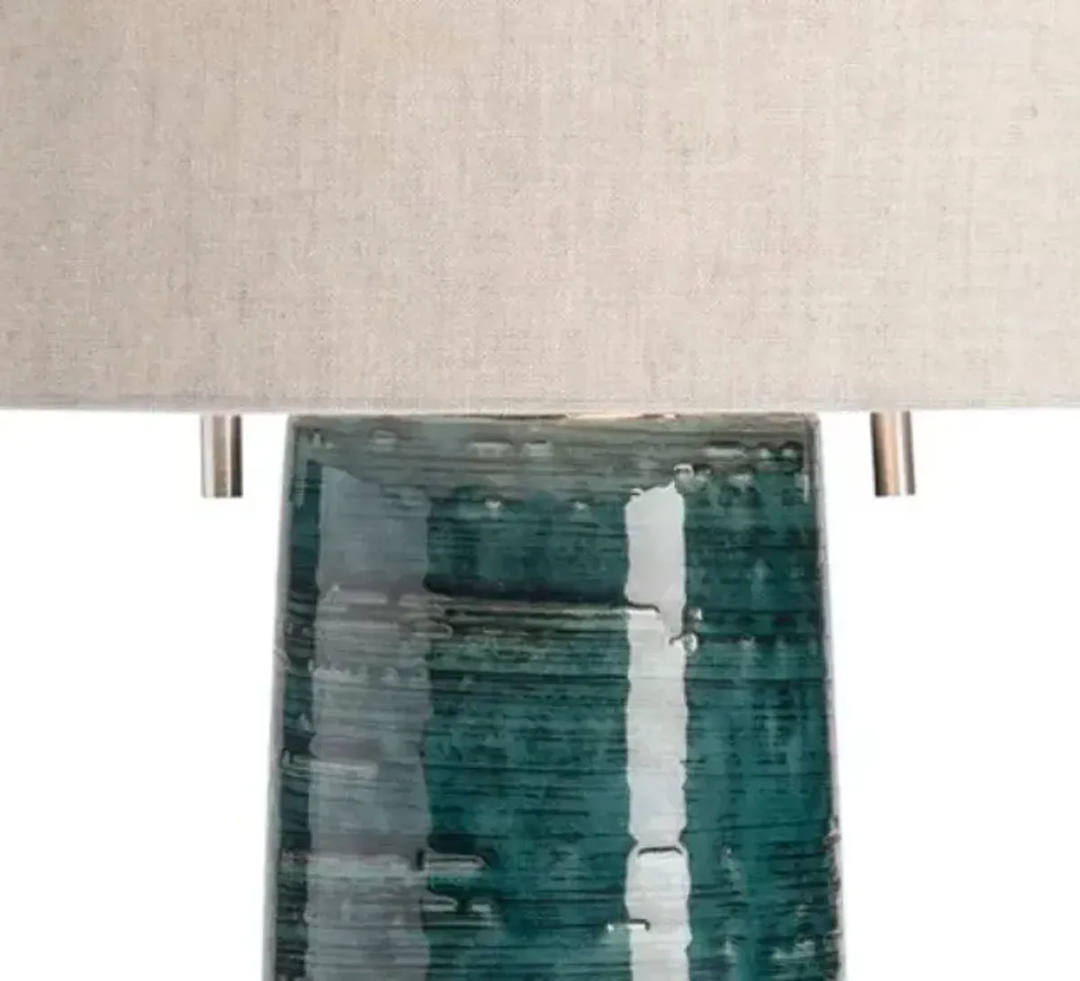 Crestview Malachite Blue-Green/White Table Lamp