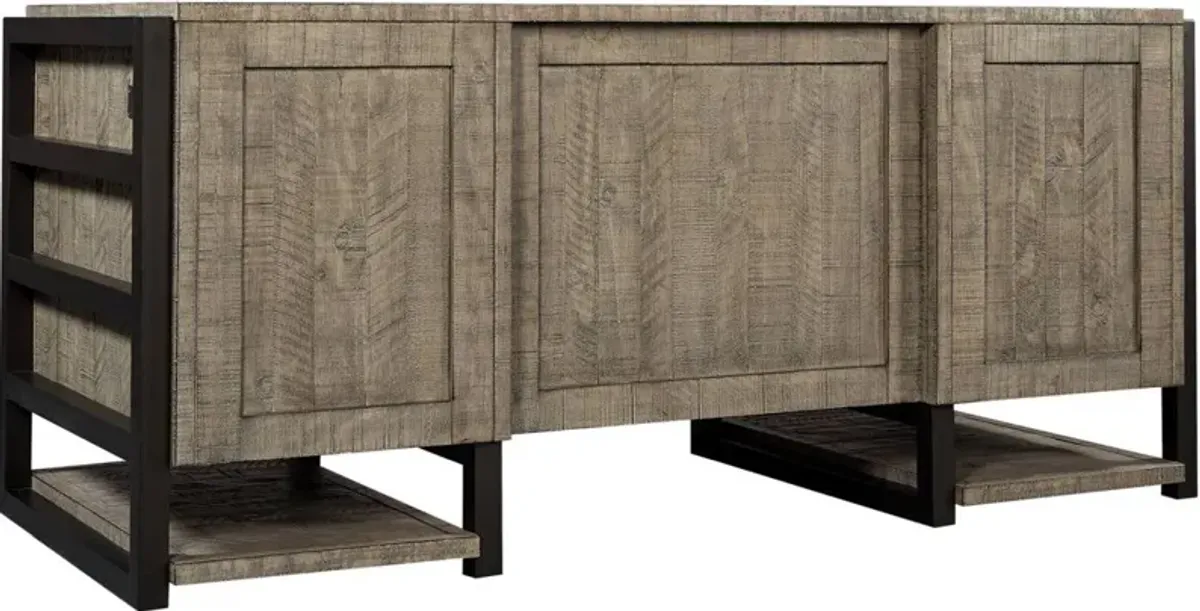 Aspenhome Grayson Cinder Grey 66 Inch Executive Desk