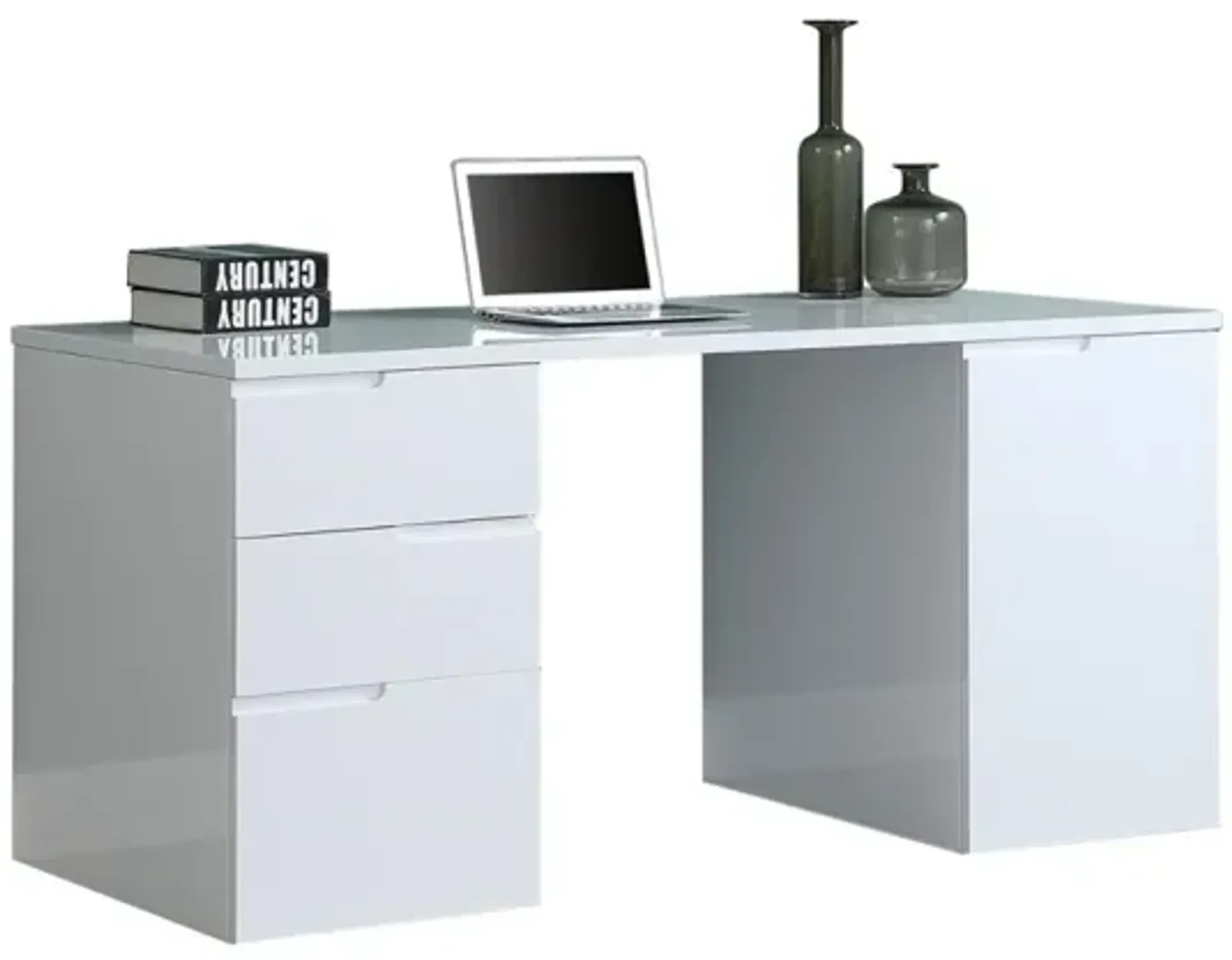 Chintaly Modern Wooden Desk with 3-Drawers & 1 Door