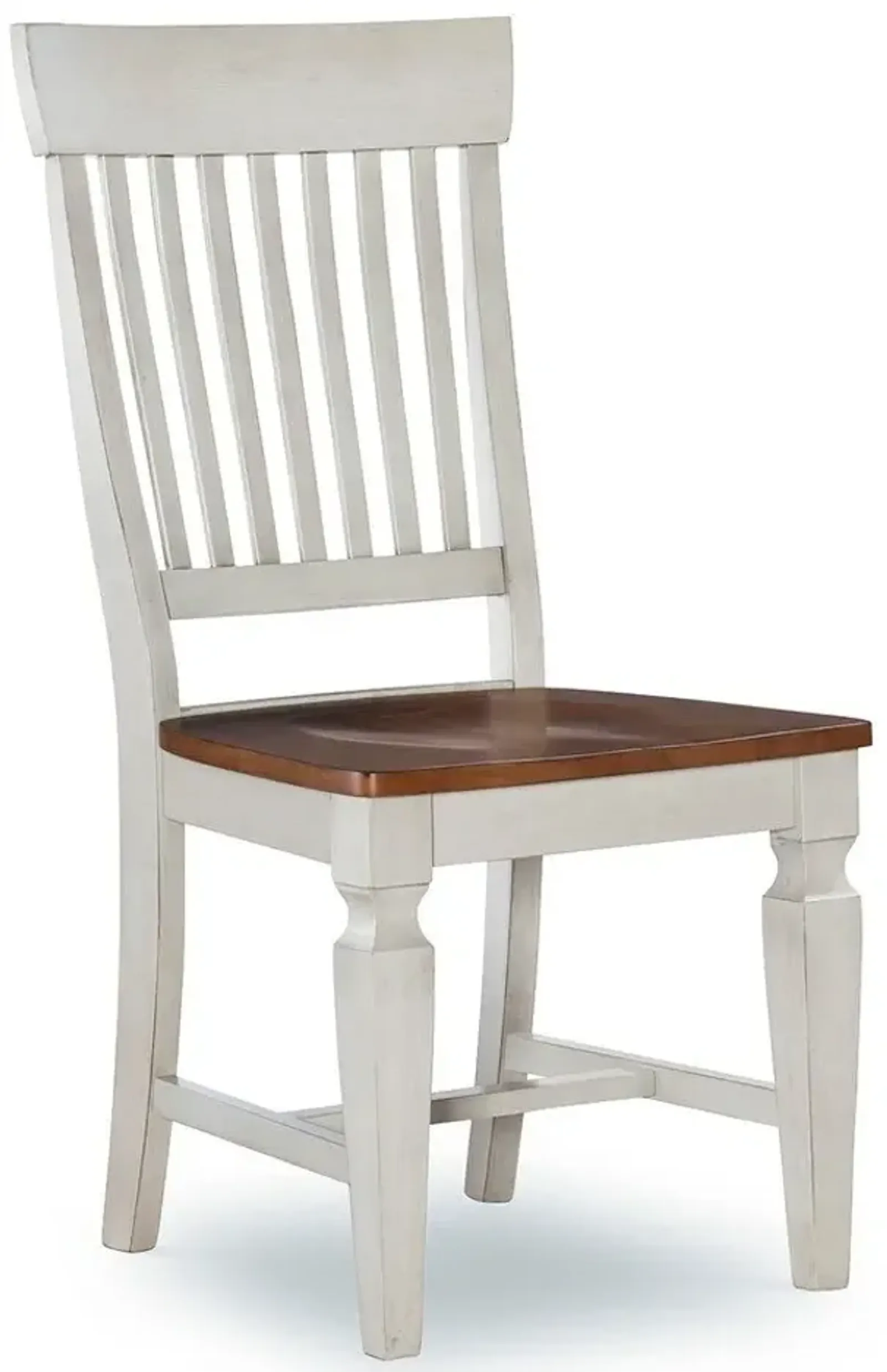 John Thomas Vista Slat Back Wood Dining Chair in Hickory & Shell