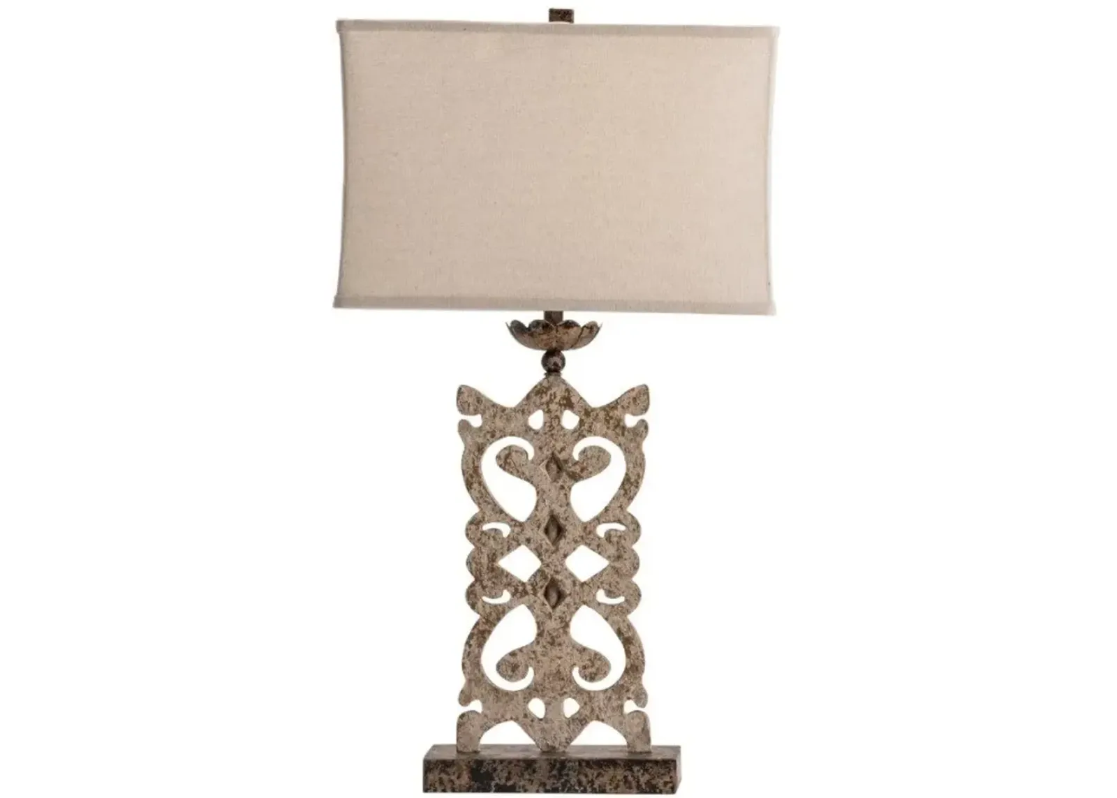 Crestview Mariposa Aged White/Beige White Table Lamp