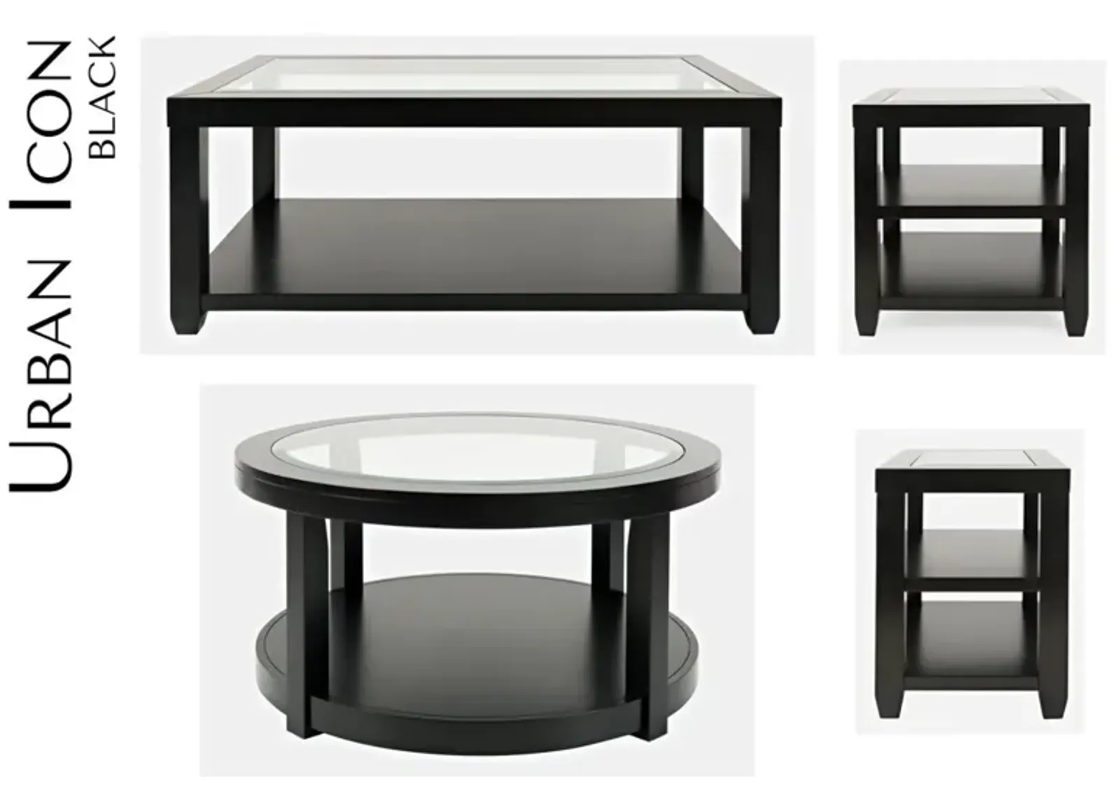 Jofran Urban Icon Chairside Table Black