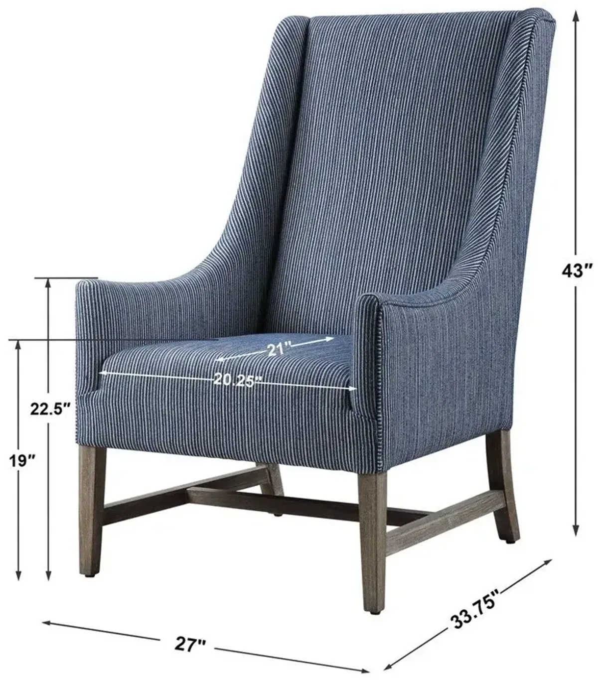 Uttermost Galiot Blue Accent Chair