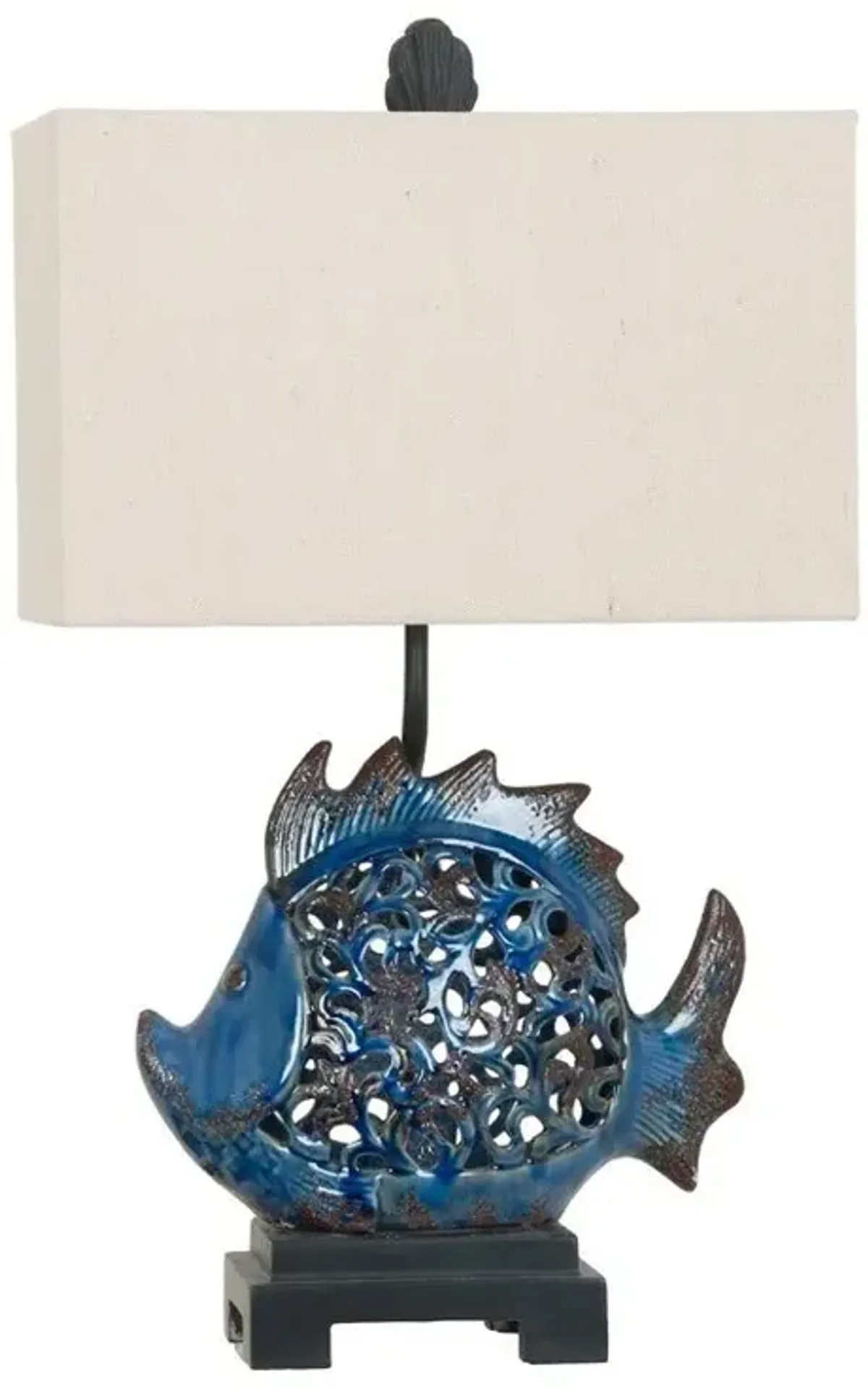 Crestview Scales Dark Turquoise Table Lamp