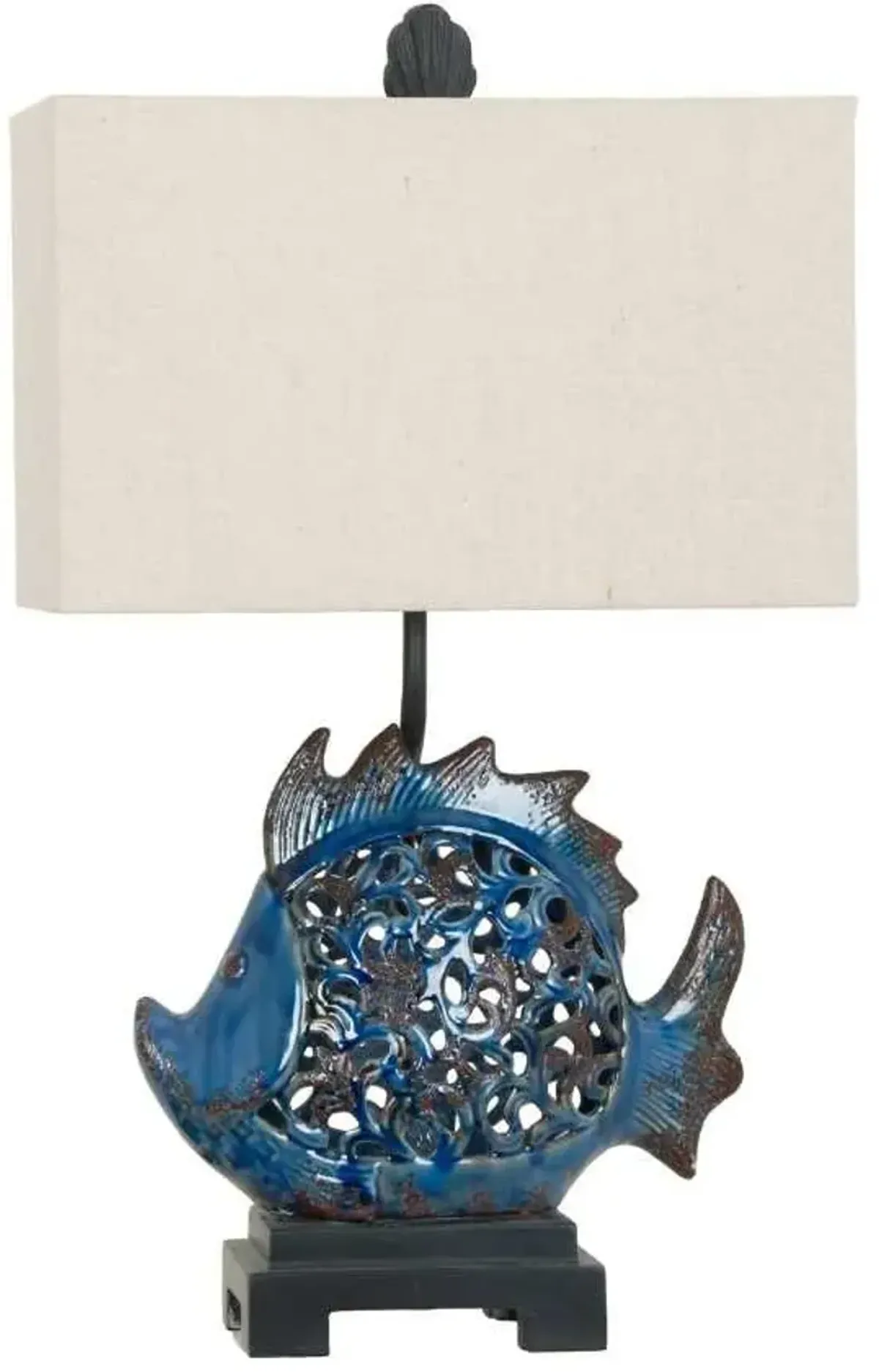 Crestview Scales Dark Turquoise Table Lamp