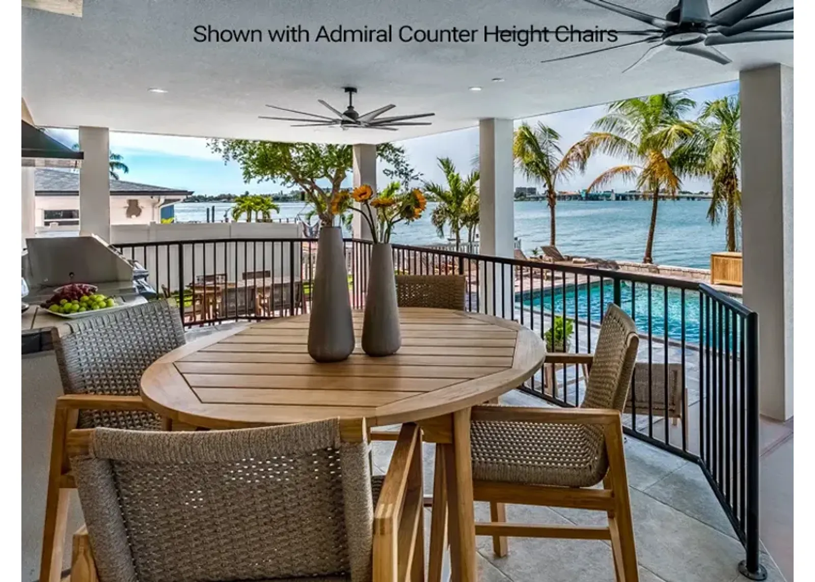 ADMIRAL OUTDOOR ROUND COUNTER HEIGHT TABLE