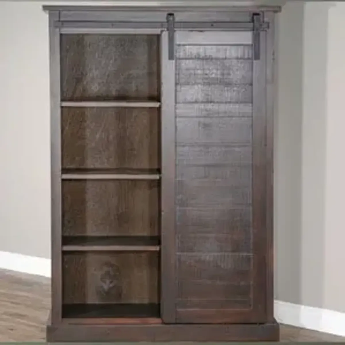 Sunny Designs Charred Oak Charred Oak Barn Door Bookcase